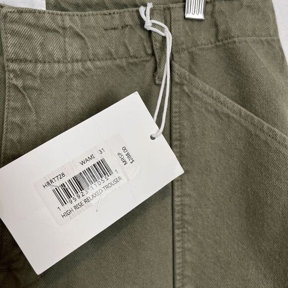 FRAME Denim Washed Military High Rise Relaxed Trouser Pants Women's Size 31 - Picture 6 of 7